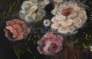 Karácsony Attila (-): Virágom. Olaj, farost. Jelzett. Dekoratív fakeretben, 70×50 cm