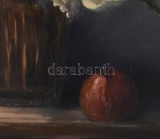 Karácsony Attila (-): Virágom. Olaj, farost. Jelzett. Dekoratív fakeretben, 70×50 cm