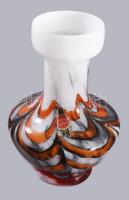 Murano Opaline Florence színezett olasz opalinüveg váza, címkével jelzett, hibátlan, m: 24 cm