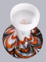 Murano Opaline Florence színezett olasz opalinüveg váza, címkével jelzett, hibátlan, m: 24 cm
