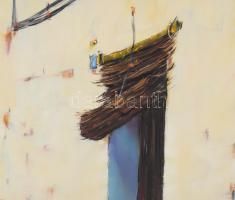 Zámbori Gábor (-): Spanyol utcarészlet. Olaj, farost. Jelzett. Dekoratív fakeretben, 60×40 cm