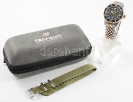 TAG Heuer professional Kvarc férfi karóra Arany/Acél tokos, fém szíjjal, eredeti tokjában, szerviz papírral, plusz szíjjal, szép állapotban d: 37 mm