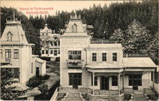 Borszék, Borsec; Valcsuk és Török nyaralók. Divald Károly műintézete 1927-1908. / villas + "Özv. Klein D. Remény nagy szálloda gyógyterem Kossuth kioszk bérlete Borszékfürdő"