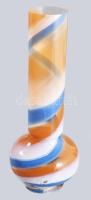 cca 1960/70 Osztrák op-art váza, anyagában multicolor színezéssel, jelzés nélkül, hibátlan, m: 31 cm