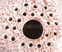 Iparművész kerámia ikebana, mázas kerámia, hibátlan, 19x16 cm