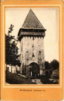 Medgyes, Mediasch, Medias; Alt-Mediasch. Zekescher Tor / Régi városkapu. Fritz Guggenberger kiadása / old city gate. Art Nouveau (szakadás / tear)