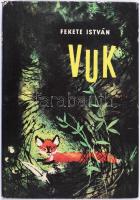 Fekete István: Vuk. Állatregény. (Csergezán Pál rajzaival.) Budapest, 1965. Móra Ferenc Ifjúsági Könyvkiadó (Athenaeum Nyomda). 87 + [1] p. Első kiadás. Fekete István regényét Csergezán Pál színes, szövegközti rajzai díszítik. A regény első kötetkiadása ihlette Dargay Attila 1980-1981-ben rendezett egész estés rajzfilmjét, az 1980-as évek egyik legnagyobb hazai filmsikerét. Vuray 181. o. Színes, illusztrált kiadói félvászon kötésben és színes, illusztrált, kiadói védőborítóban