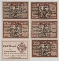 Német Birodalom / Weimari Köztársaság / Belgard (Bialogard) 1920 k. 25Pf + 50Pf + 75Pf + 1M + 2M (5xklf), teljes sor, eredeti borítékkal T:AU-XF German Empire / Weimar Republic / Belgard (Bialogard) ~1920. 25 Pfennig + 50 Pfennig + 75 Pfennig + 1 Mark + 2 Mark (5xdiff), full serie, with original envelope C:AU-XF