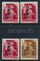 1946 Betűs Cs. 5-I./30f 3 db bélyeg + Cs. 10-I./80f vegyes minőségben (32.000)