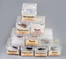 10 db klf ásvány, egyedileg csomagolt dobozkában