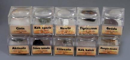 10 db klf ásvány, egyedileg csomagolt dobozkában