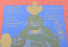 Würtz Ádám (1927-1994): Ó magyar Mária siralom, 1987. Szitanyomat, papír, jelzett. Számozott (37/100...