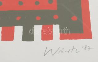 Würtz Ádám (1927-1994): Ó magyar Mária siralom, 1987. Szitanyomat, papír, jelzett. Számozott (37/100...