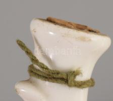 1861 Antik Porcelán pipa, Heiderlberg, kézzel festett, feliratozott. 12 cm