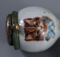 Cicás Porcelán pipa, festett, XIX. sz vége 12 cm