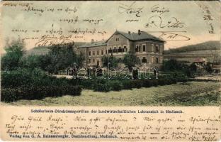 1906 Medgyes, Mediasch, Medias; Schülerheim-Direktionspavillon der landwirtschaftlichen Lehranstalt / Mezőgazdasági tanintézmény igazgatósági pavilonja. G. A. Reissenberger kiadása / agricultural school's directorate (EB)