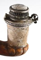 Ezüst tetejű , jelzett tajtékpipa 12 cm