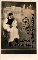 1938 Léva, Levice; János Vitéz daljáték Léván 1938. VIII. 13. 14. 15. / Hungarian play at the theatre. Rusznák photo s: Tary Ica + So. Stpl.