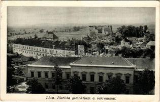 1939 Léva, Levice; Piarista gimnázium a várrommal. Foto Hajdu / grammar school, castle ruins (EK)