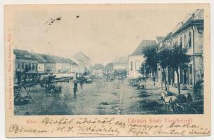 1900 Kézdivásárhely, Targu Secuiesc; Fő tér, piac, Dávid Gyula üzlete. Turóczi István kiadása / main square, market, shops (EB)