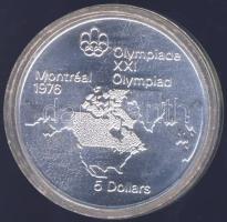 Kanada 1973. 5$ Ag "Montreali olimpia - Észak-Amerika térképe" T:1