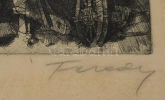 Feledy Gyula (1928-2010): Polányi Máté szervezi a földmunkásokat, 1926. Rézkarc, papír, kartonon, je...