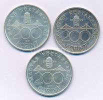 1992. 200Ft Ag "MNB" + 1993. 200Ft Ag "MNB" (3x) + 1994. 200Ft Ag "Deák" T:AU,XF Adamo F13, F13.1