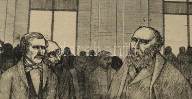 Rékassy Csaba (1937-1989): Táncsics Mihály Orosházán, választói körében, 1869. Rézmetszet, papír, je...