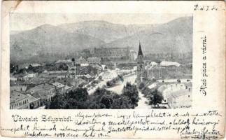 1898 Zólyom, Zvolen; Alsó piac a várral / main square, castle (EB)