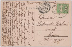 1910 Csicsó, Cícov; Gróf Kálnoky kastély belső homlokzata, teljes látkép, utcarészlet. Schwartz A. f...