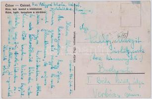 1943 Csicsó, Cicov; Rím. kat. kostol s klástorom / Római katolikus templom a zárdával. Kiadja a Fogy...