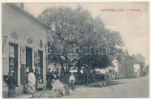 Marosillye, Maros-Illye, Ilia; Fő utca, üzlet, kerékpár. Weisz János kiadása / main street, shop, bicycle (fl)