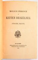Molnár Ferenc: Ketten beszélnek. Fehér Könyvek. Bp., 1914, Franklin. Kiadói szecessziós egészvászon-kötés, kissé kopott borítóval, kissé foltos lapélekkel, ex libris-szel: Dinnyés Ferenc (1886-1958): Ex libris Wolf Andor, linómetszet, papír, jelzett a dúcon, 8x6 cm.