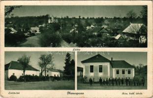 Nemespann, Pana (Nyitra, Nitra); látkép, Lakits lak, Római katolikus iskola. Fogyasztási szövetkezet kiadása / general view, villa, Catholic school (Rb)