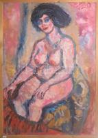 Bartos Endre (1930-2006): Női akt. Olaj, farost. Jelzés nélkül. Bartos Galéria Kkt. által kiállított Certificate of Original bizonylattal. Fakeretben. 140x100 cm. KIZÁRÓLAG SZEMÉLYES ÁTVÉTEL, NEM POSTÁZZUK! / ONLY PERSONAL COLLECTION AT OUR OFFICE!