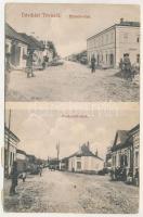 1914 Tövis, Teius; Enyedi utca, Oroszlán szálloda, Fehérvári utca. Klein Albert kiadása / street view, hotel (szakadás / tear)