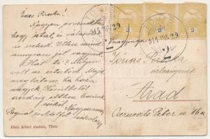 1914 Tövis, Teius; Enyedi utca, Oroszlán szálloda, Fehérvári utca. Klein Albert kiadása / street vie...