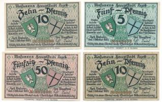 Német Birodalom / Weimari Köztársaság / Lyck (Ełk) 1920. 5pf + 10pf (2x) + 50pf (4db, 3xklf) T:AU-F
...