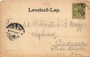 1904 Piski, Simeria; látkép este holdfényben. Főző József kiadása / general view at night in moonlig...