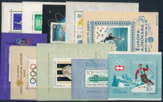 1961-1964 10 db klf blokk és kisív stecklapon