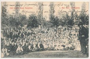 1907 Szépfalu, Sunava; Május elsejei ünnepség, gyerekek csoportképe. Kiadja Schmidt és Klepp / festival group picture on May 1st (EB)