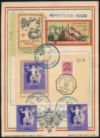 1941 Budapest Nemzetközi Vásár propaganda emlékív és V. Bélyeggyűjtési propaganda emlék blokk emléklapon