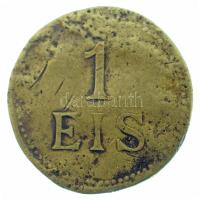 Német Birodalom DN "Julius Beill / 1 Eis" sárgaréz bárca T:F ü. German Empire ND "Julius Beill / 1 Eis" brass token C:F ding