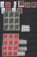 Posta Ceskoslovenska felülnyomású osztrák bélyegek 1919 84 db bélyeg A/4 berakólapon, Bodor vizsgáló...