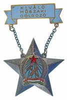 1950 k. "Kiváló műszaki dolgozó" Rákosi-címeres zománcozott kitüntetés eredeti Rákosi-címeres tokban T:AU