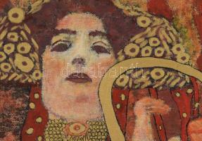 Jelzés nélkül, Gustav Klimt után: Hygieia. Vegyes technika, vászon. 50x30 cm