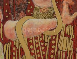 Jelzés nélkül, Gustav Klimt után: Hygieia. Vegyes technika, vászon. 50x30 cm
