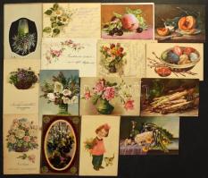 186 db RÉGI és MODERN motívum képeslap: virágok / 186 pre-1945 and modern motive postcards: flowers