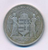 1930. 5P Ag "Horthy jobbra" T:VF patina
Adamo P8