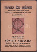 cca 1925 Bp. VI., Marx és Mérei Tudományos Műszerek Gyára gazdagon illusztrált bővített árjegyzék polgári iskolai felszerelésekről, 79p